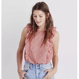 “Madewell Bellflower”  Ruffle Top; size small; worn once for pictures